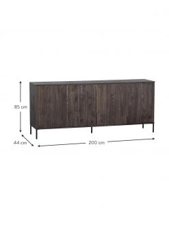 Sideboard Avourio mit geriffelter Front aus Eschenholz, 4-türig, B 200 x H 85 cm -Esszimmer Verkäufe Sideboard Avourio mit geriffelter Front aus Eschenholz 4 turig 2