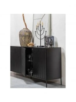 Sideboard Avourio mit geriffelter Front aus Kiefernholz, 4-türig, B 200 x H 85 cm -Esszimmer Verkäufe Sideboard Avourio mit geriffelter Front aus Kiefernholz 4 turig 2