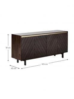 Westwing Collection Sideboard Karl mit Türen aus massivem Mangoholz, B 165 x H 61 cm -Esszimmer Verkäufe Sideboard Karl mit Turen aus massivem Mangoholz 2