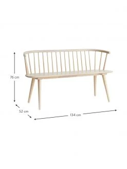 Sitzbank Jolina aus Gummibaumholz in Cremeweiß, B 134 x H 76 cm -Esszimmer Verkäufe Sitzbank Jolina aus Gummibaumholz in Cremeweiss 2