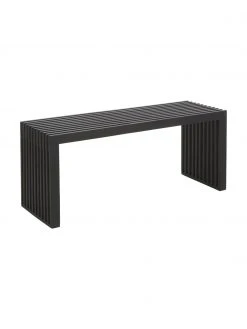 Sitzbank Rib in Schwarz aus Massivholz, B 104 x H 43 cm