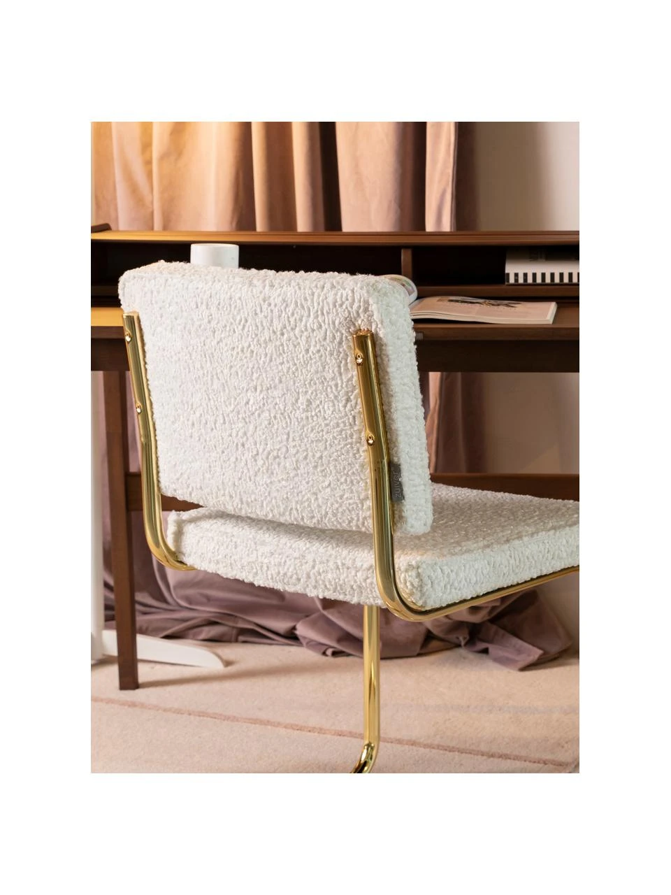 Zuiver Teddy-Freischwinger Kink in Weiß, B 48 x T 48 cm 4 Zuiver Teddy-Freischwinger Kink in Weiß, B 48 x T 48 cm – Bild 2