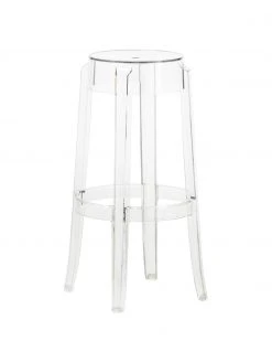 Kartell Transparenter Barhocker Charles Ghost, Ø 46 x H 75 cm