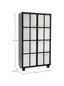 Bloomingville Vitrinenschrank Isbel mit Glastüren in Schwarz, B 114 x H 200 cm -Esszimmer Verkäufe Vitrinenschrank Isbel mit Glasturen in Schwarz 2