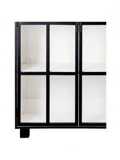 Bloomingville Vitrinenschrank Isbel mit Glastüren in Schwarz, B 114 x H 200 cm -Esszimmer Verkäufe Vitrinenschrank Isbel mit Glasturen in Schwarz 5