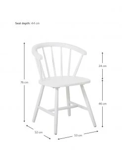 Westwing Collection Windsor-Holzstühle Megan in Weiß, 2 Stück, B 53 x T 52 cm -Esszimmer Verkäufe Windsor Holzstuhle Megan in Weiss 2 Stuck 3