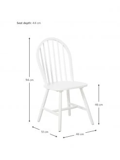 Westwing Collection Windsor-Holzstühle Megan in Weiß, 2 Stück, B 46 x T 51 cm -Esszimmer Verkäufe Windsor Holzstuhle Megan in Weiss 2 Stuck 8